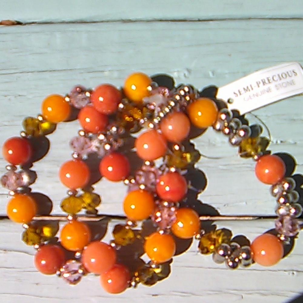 Semi-precious genuine stone bracelet set